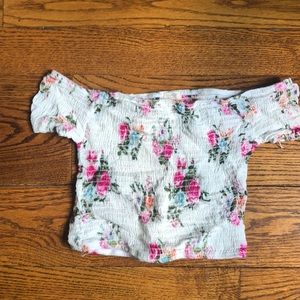 Floral off the shoulder crop top